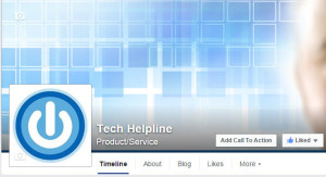 Tech Helpline Facebook Page Screenshot